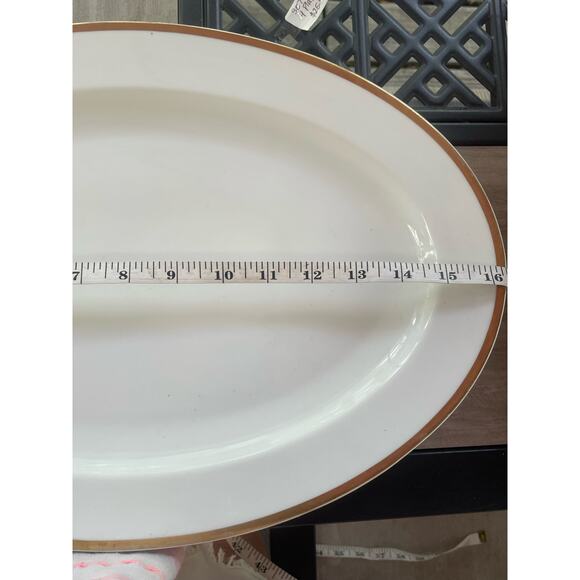 Turin Heavy Ironstone 16” Platter with Gold Trim Bavaria Antique - Picture 3 of 4